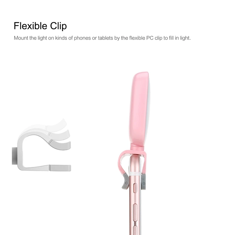 ROCK Mini Clip on мобильный телефон Селфи светодиодная лампа для iPhone 8 7 Plus камера вспышка