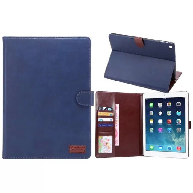Кожаный чехол с узором Crazy horse для iPad 6 подставкой APPLE air 2 держателем карт