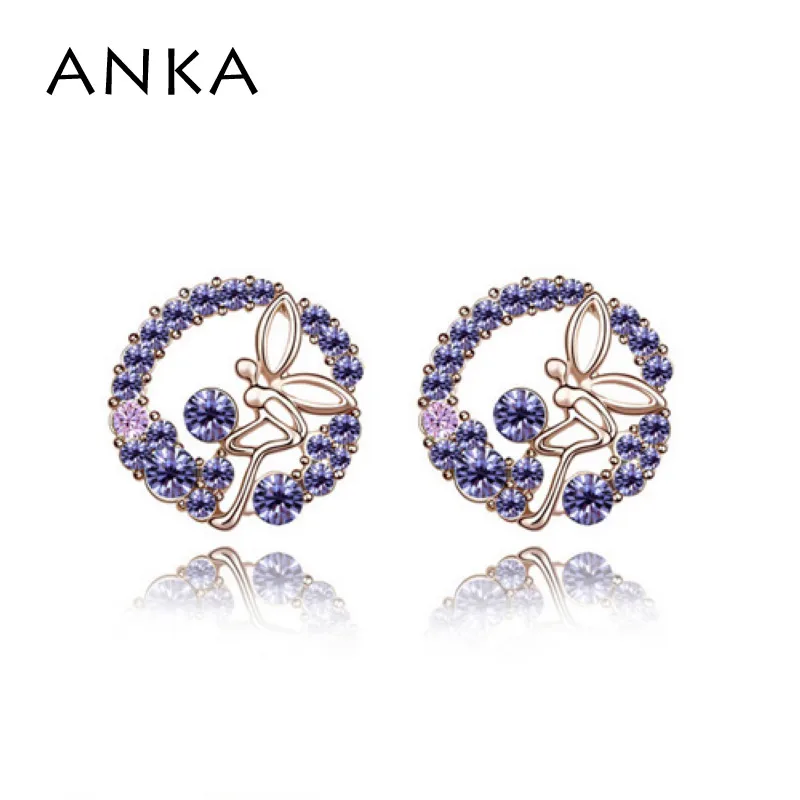 Бесплатная доставка серьги гвоздики из розового золота с круглыми цветами