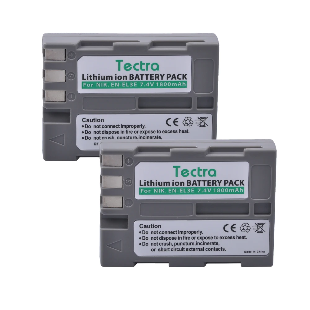 Tectra 2PCS EN EL3E ENEL3E Li ion батарея для камеры Nikon D50 D70 D70s D80 D90 D100 D200 D300 D300S D700