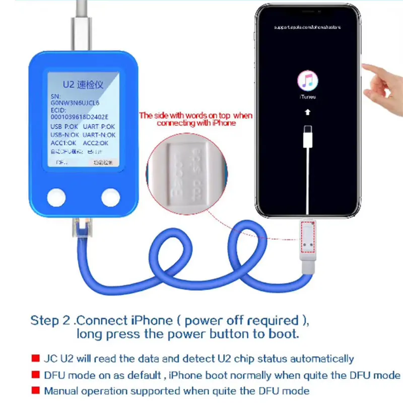 Плата JC U2 прибор для проверки дефектов работает с iPhone U2|Наборы ремонта мобильных