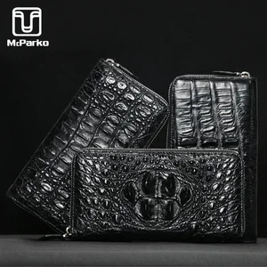 mcparko men wallet genuine leather crocodile clutch wallet alligator skin leather purse zipper luxury brand minimalist wallet free global shipping