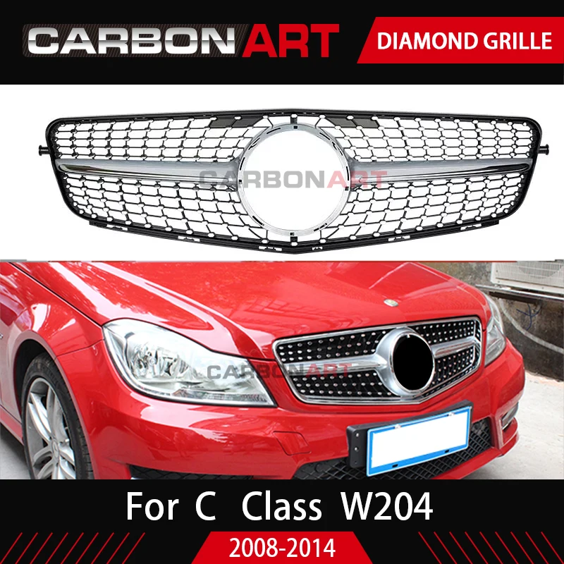 Diamond Auto bumper replacement parts Front grill mesh For Mercedez 2007-2014 C180 C200 C250 C350 C400 C450 C220 C300 W204 | Автомобили и