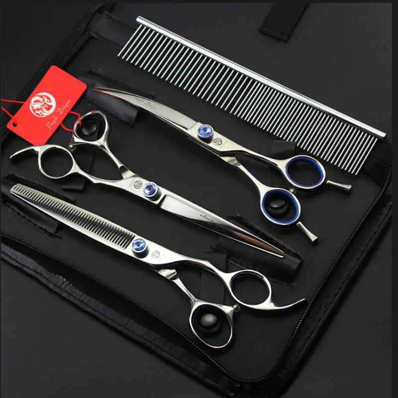 Профессиональный набор ножниц для груминга собак фиолетового дракона 7/8 дюйма