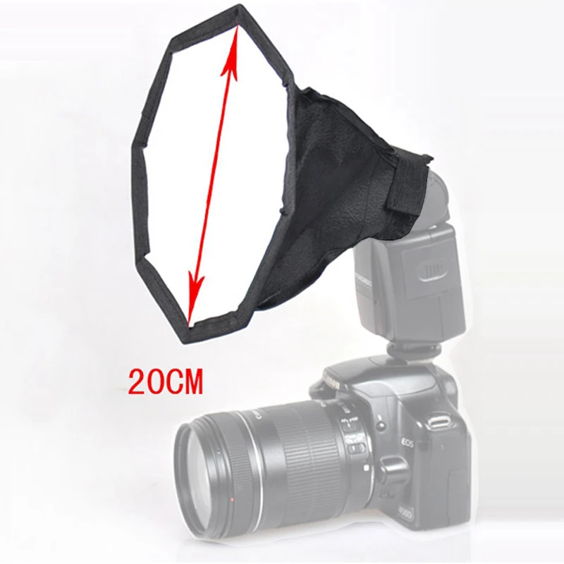 

5pcs/llot 20cm Mini Softbox Flash Diffuser Octagon Soft Box for Canon for Nikon Speedlite 430EX 580EX 600EX SB900 SB800 SB700