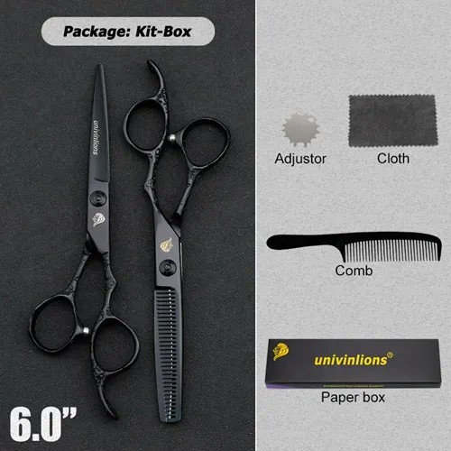 6007HEI-KIT " univinlions Профессиональные Парикмахерские филировочные ножницы для стрижки волос, парикмахерские ножницы, японские Парикмахерские ножницы - Цвет: 6007HEI-KIT
