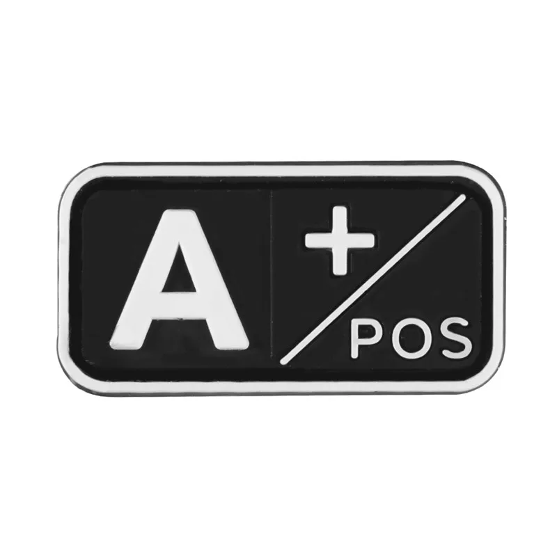 25 3D ПВХ A+ B+ AB+ O+ Положительный POS A-B-AB-O-отрицательный NEG Тип крови группа патч тактический боевой патчи военные резиновые значки - Цвет: 25