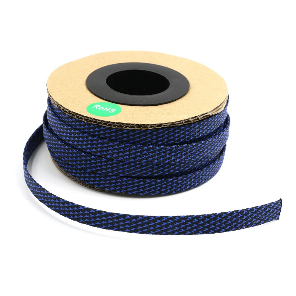100ft-30m BlackBlue 4 6 8 10 12 14 16mm Braid PET Expandable Sleeving High Density Sheathing Plaited Cable Sleeves | Обустройство