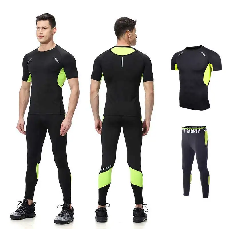 2 шт. мужские компрессионные комплекты для фитнеса в тренажерном зале короткая