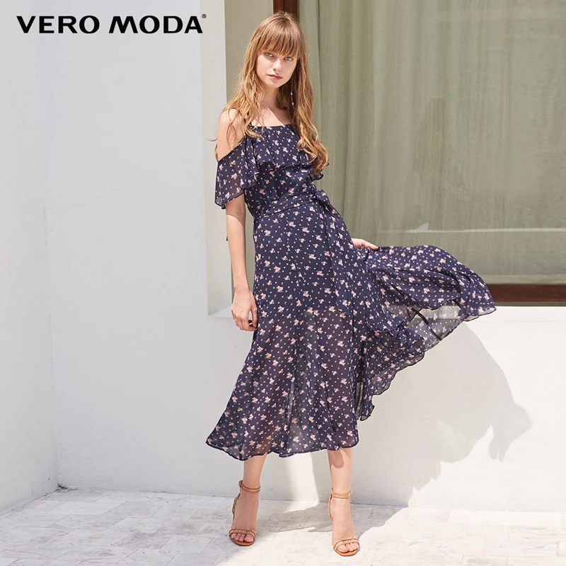 Vero Moda платье летнее женское плиссированное на бретелях с цветочным принтом