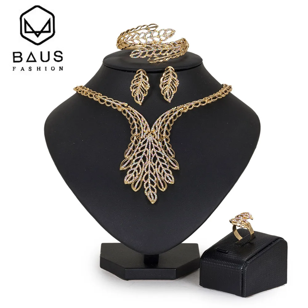 BAUS Африканский Бисер Ювелирные наборы костюм Мода нигерийский набор украшений