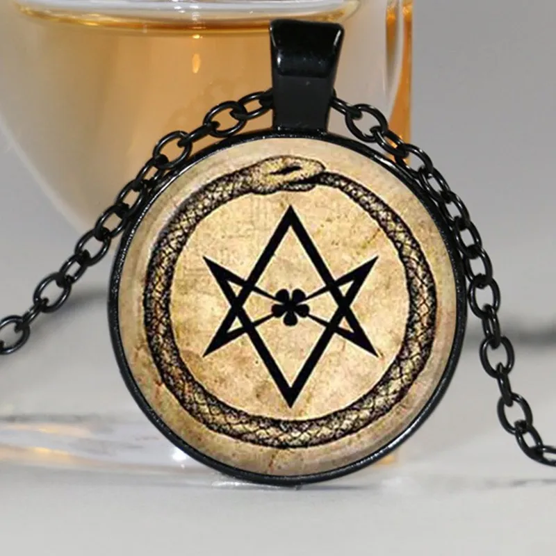 Художественная стеклянная подвеска ouroboros шестигранная змея оккультная
