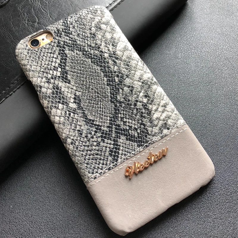 Чехол для телефона из искусственной кожи змеиная кожа для iPhone 11 Pro 6s 6 7 8 Plus X XS Max XR защитный чехол противоударный жесткий чехол для задней панели ПК чехол