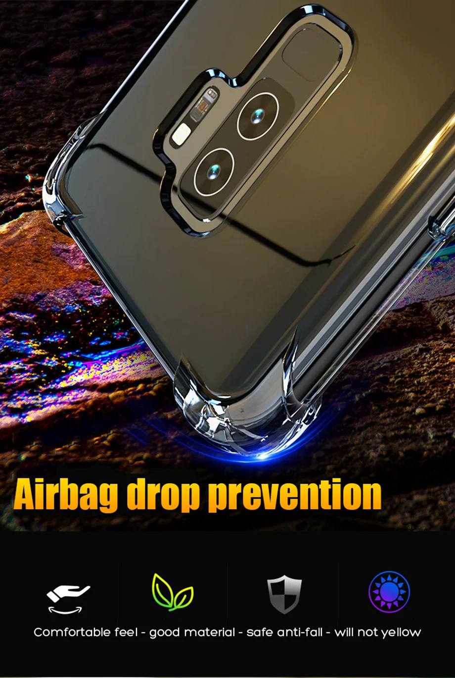 YOYIC противоударный Прозрачный чехол для samsung Galaxy S6 S7 Edge S8 S9 Plus Чехол Мягкий ТПУ силиконовый чехол для samsung Galaxy Note 8 9 чехол