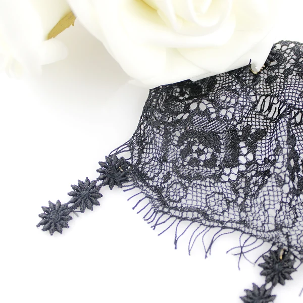 Gothic Style Punk Tattoo Choker Necklace Grunge Black Hollow out Lace with Red Rhinestone Decoration | Украшения и аксессуары