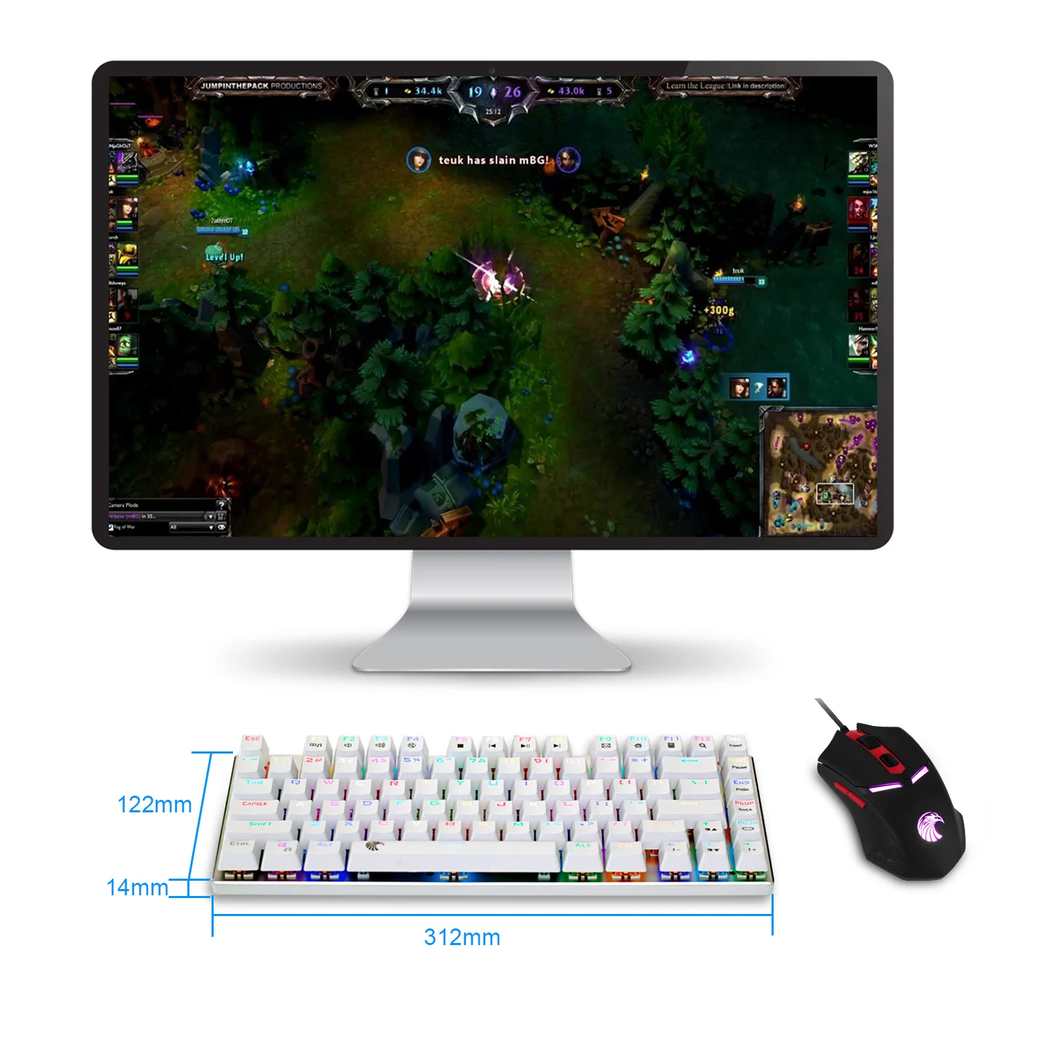 Z 88 небольшой игровая клавиатура механический Clicky переключатель RGB подсветкой синий переключатель Белый компактная конструкция 81-ключ раскладка клавиатуры