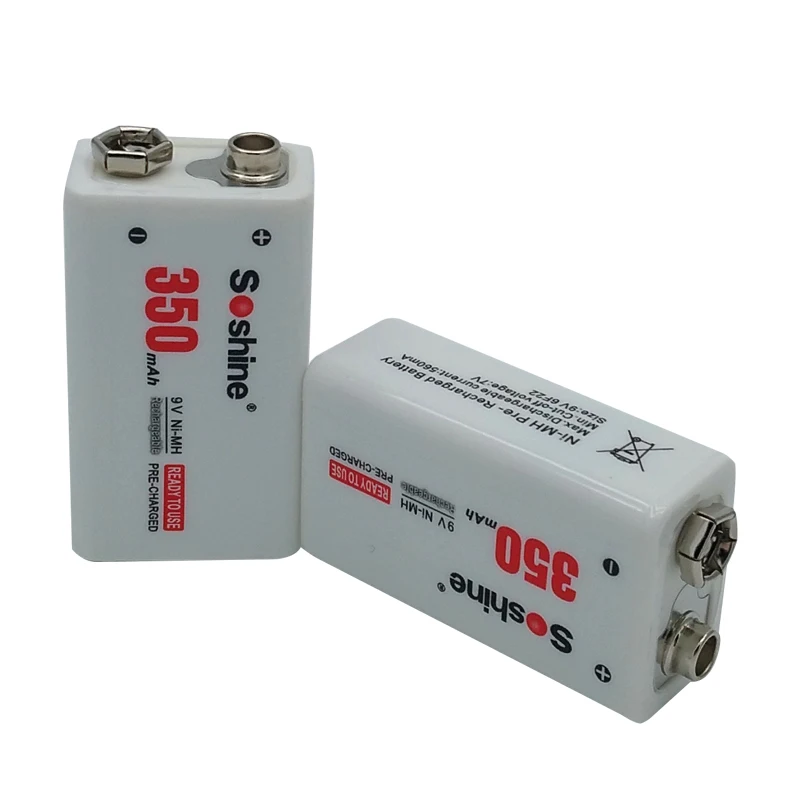 Перезаряжаемый никель-металлогидридный аккумулятор Soshine 9 В 2 шт. 350 мА · ч NiMH