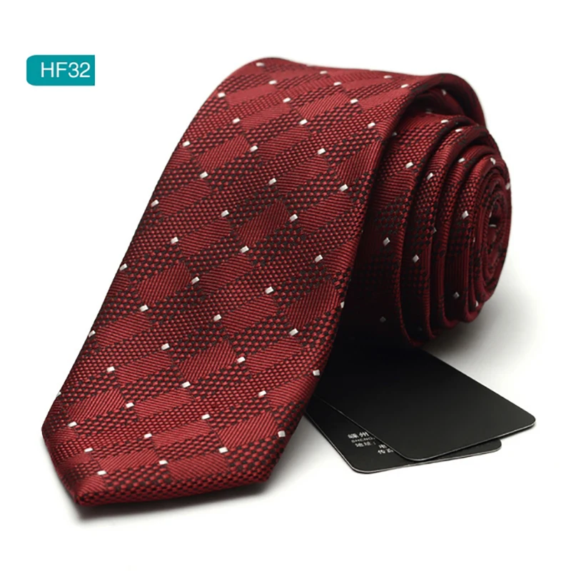 2017 Новый бренд 6 см Тонкий шелковый галстук для мужчин Модный деловой клетчатый