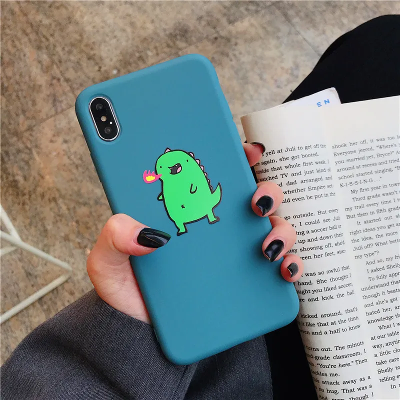 Простой милый чехол с рисунком Супермена и динозавра синий фиолетовый мягкий для