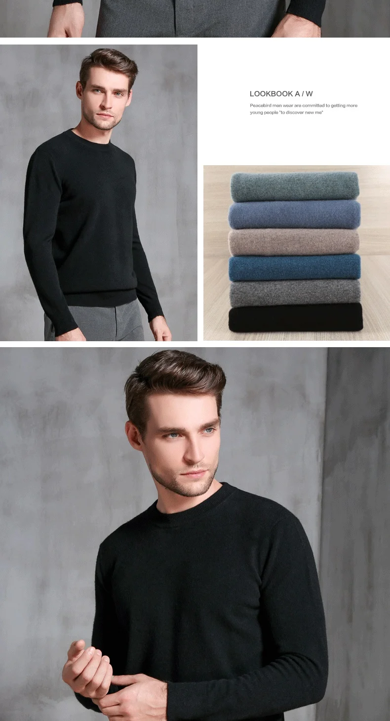 8Colors Winter Sweater Men Pure Cashmere Knitted Pullover Winter New Warm Fashion Oneck Jumpers Man Top Thick Male Clothes