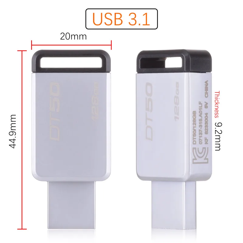 USB-флеш-накопитель Kingston DT50 из нержавеющей стали, 16-3,1 ГБ от AliExpress WW