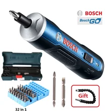 Электрическая мини-отвертка BOSCH GO 3,6 В, литий-ионная аккумуляторная батарея, Аккумуляторная дрель с набором сверл