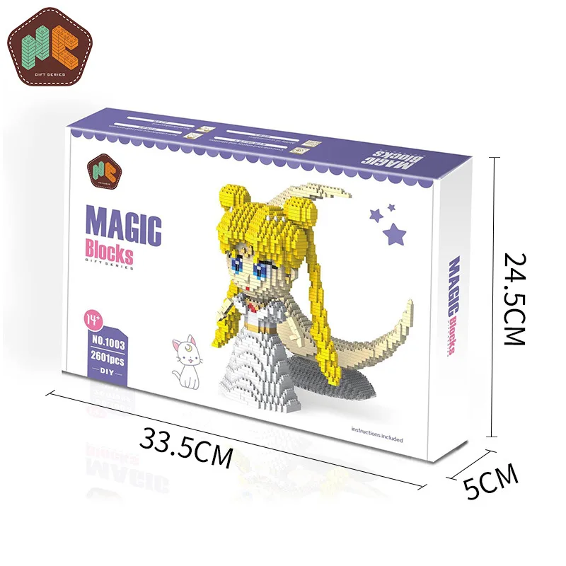 HC алмазные мини строительные блоки кирпичи мультфильм милый Солдат Сейлор Мун