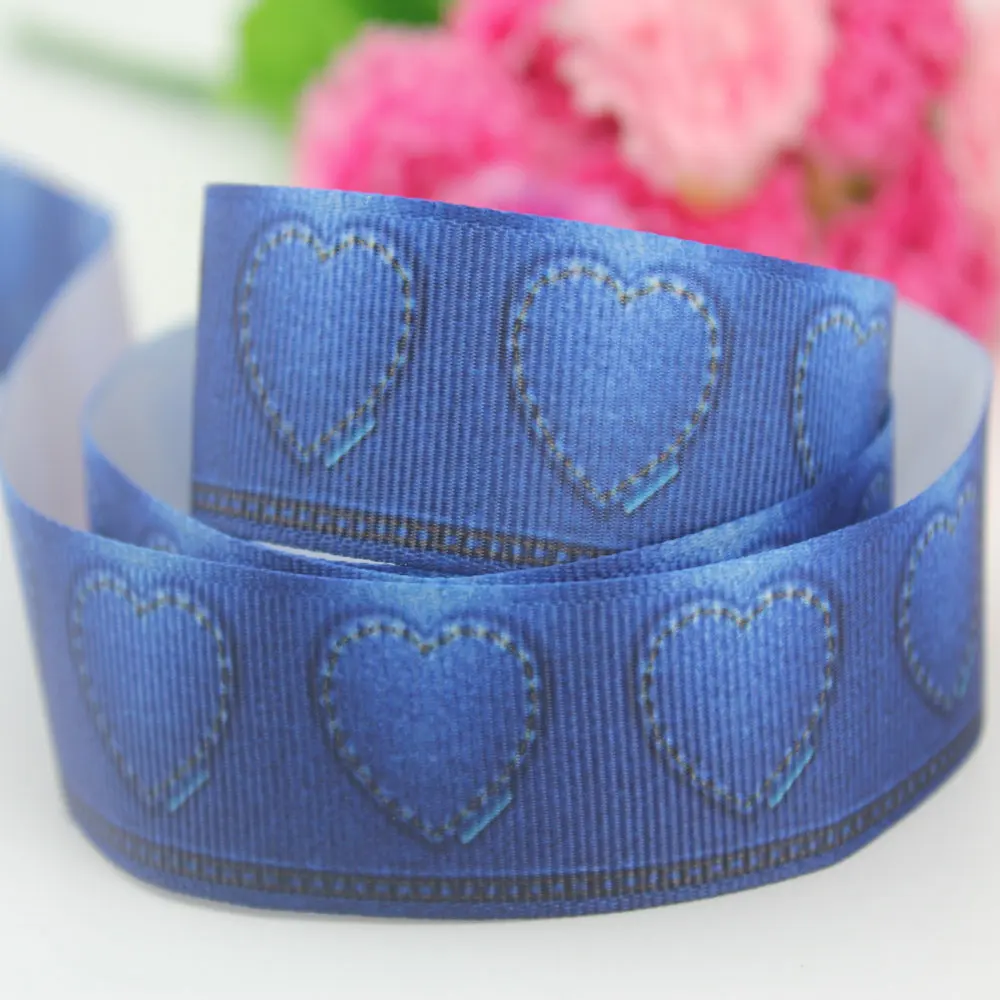 

9mm-75mm pattern webbing jeans printed grosgrain ribbon DIY cloth ribbons fabric 50 yards