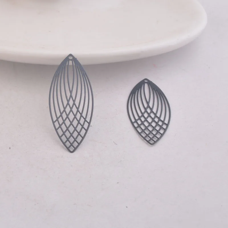 Black 50 шт. AC8987 15 мм* 40 мм Большие Овальные Подвески Diy Ювелирные компоненты - Окраска металла: Black