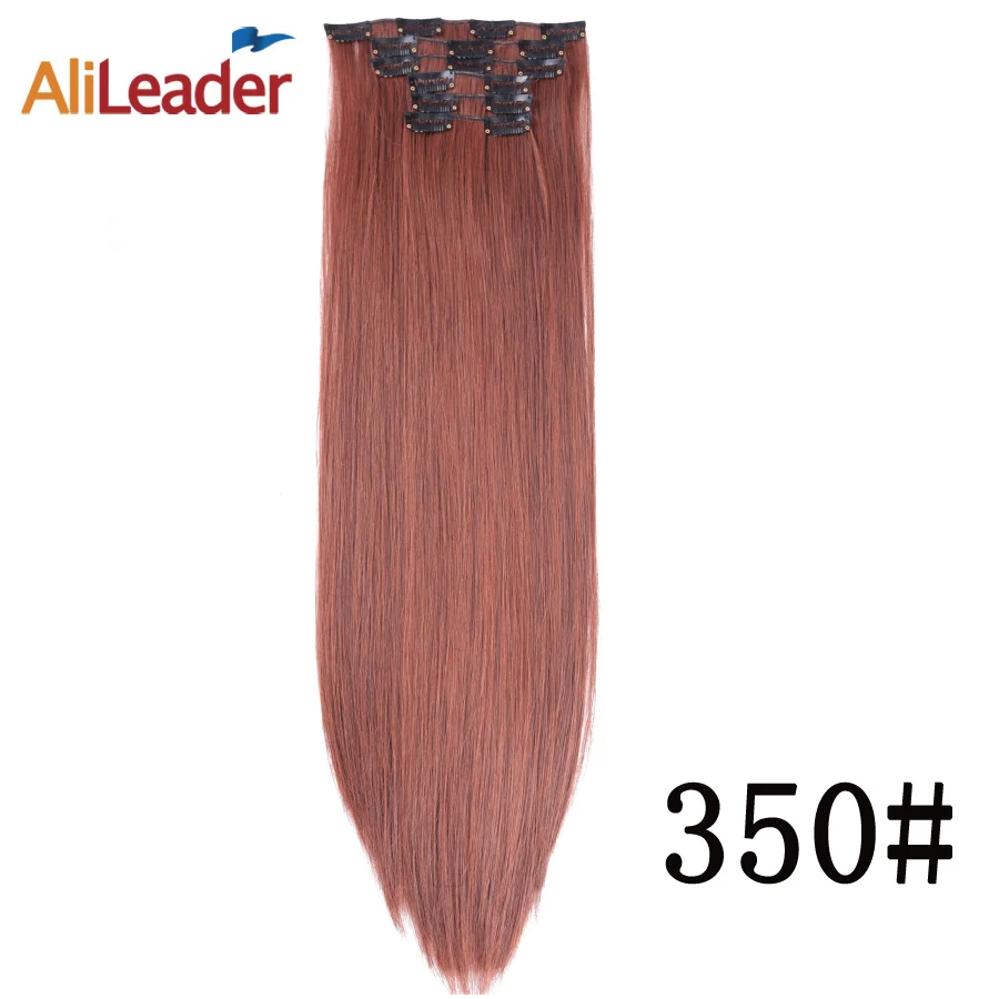 350 Alileader, 55 см, натуральные густые Длинные Синтетические волосы, удлинение, жаростойкие волосы на заколках, кудрявые, 22 дюйма, блонд, коричневый, 1 шт - Цвет: 350