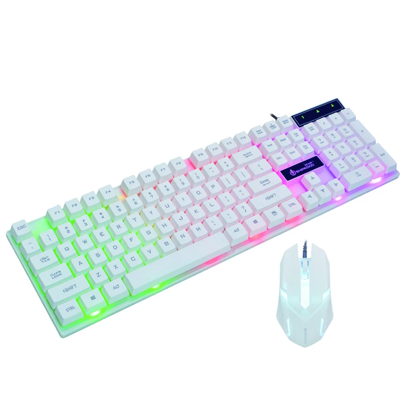 Английская игровая клавиатура D280 с подсветкой светодиодный RGB цветной колпачок