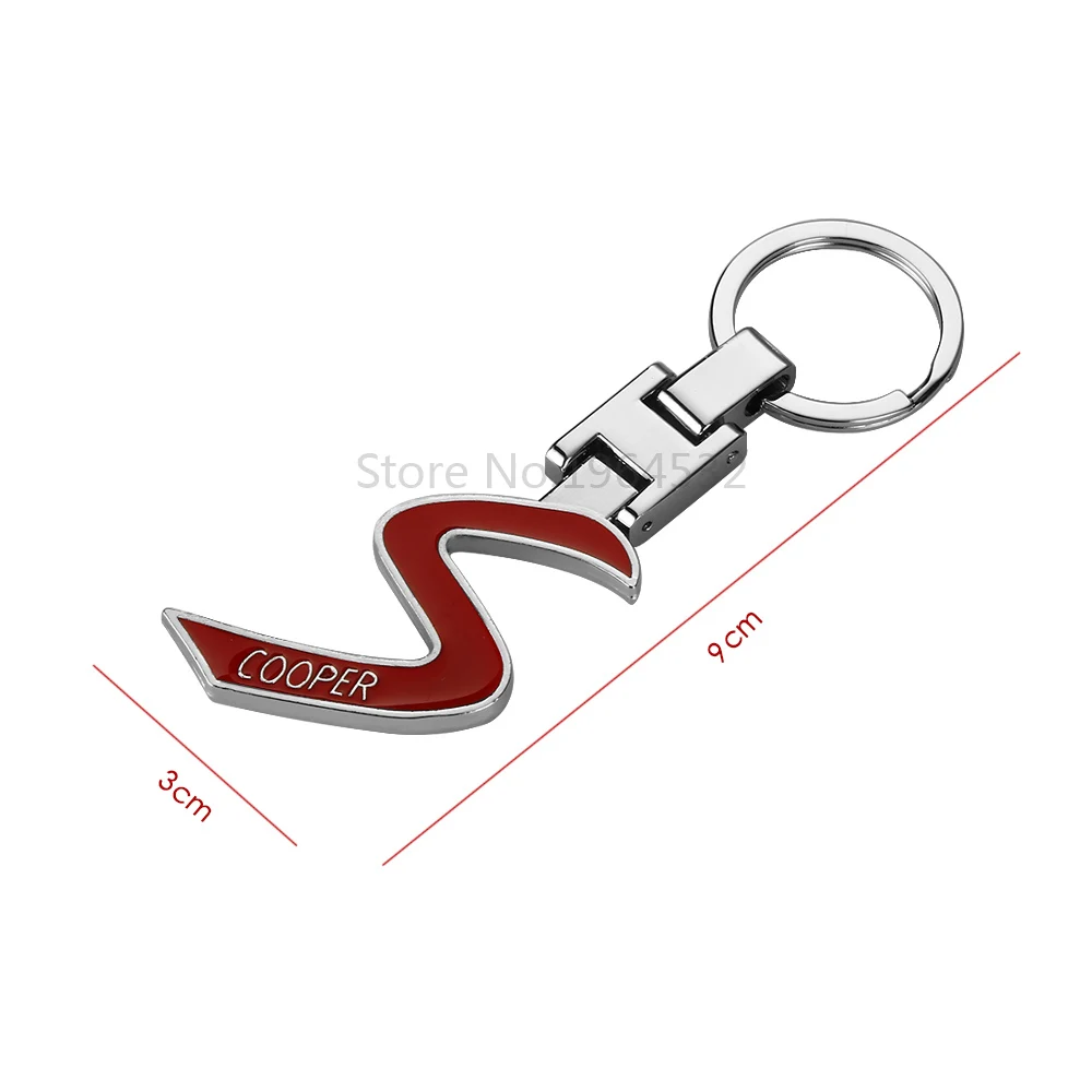 

3D Metal S Emblem Car Keychain Key Ring For Mini Cooper S one JCW Clubman Countryman Paceman R56 R55 R60 R61 F55 F56 F54 F60