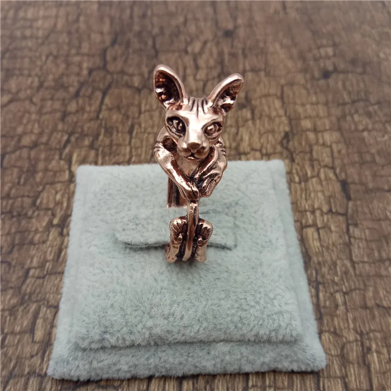Elfin новые винтажные Ретро Кольца Sphynx модные милые ювелирные изделия в виде кота