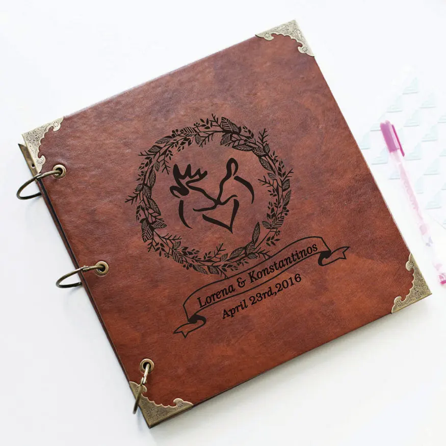 Фотоальбом с изображением оленя персонализированные монограммой