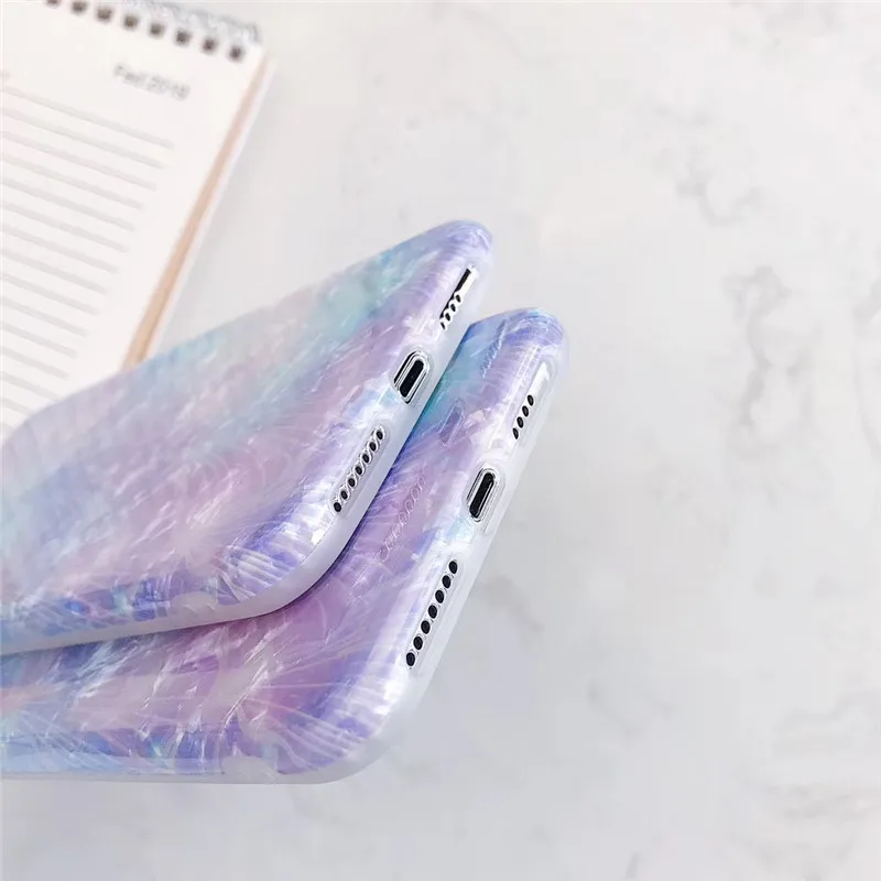 Luxury painted mother of pearl phone cases For iphone X XS XR MAX case 6 6s 7 8plus glossy TPU soft shell cover |