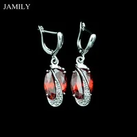 JAMILY Nobiliary 925 пробы серебряные ювелирные изделия черный камень кубический цирконий серьги-капли в стиле "панк" для Женская Модная бижутерия