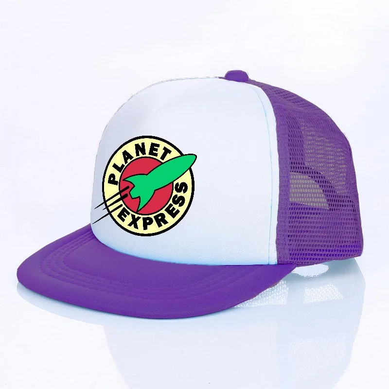 Planet Express Rocket Ship Outdorr Mesh Hat For Men Women Futurama Bender Meme Snapback Caps Combat Robot Trucker Cap YF107
