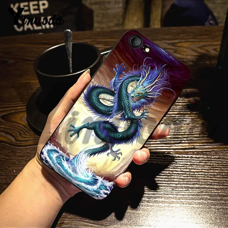 Yinuoda для iphone 7 6 X Чехол Китайский Зодиак Дракон Coque Shell DIY красочный чехол для телефона для iphone 7X6 6S 8 Plus X 5 5S SE