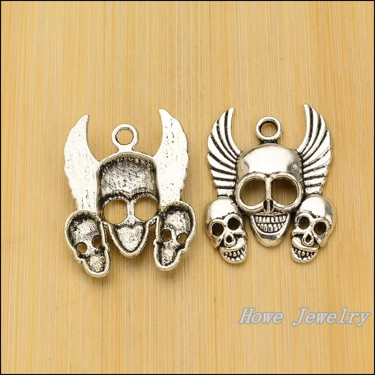 9 шт. винтажные подвески из цинкового сплава с черепом и крыльями кулон сделай сам