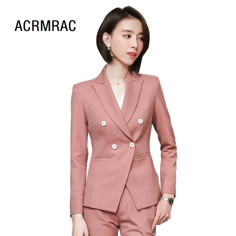 

Women suits Slim spring Long sleeve jacket pants 2-piece set OL Formal Business Women pants suits Woman set suits 6922