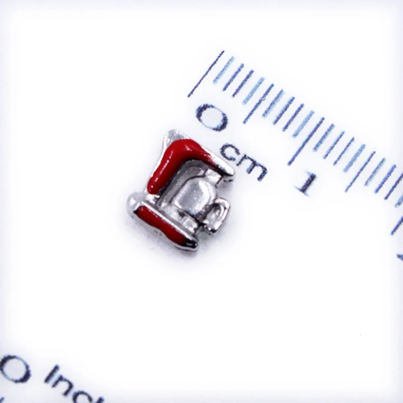 Red Coffee Machine Floating Charms For Living Memory Glass Floating Locket Pendants Necklace DIY Accessories 10pcs/lot