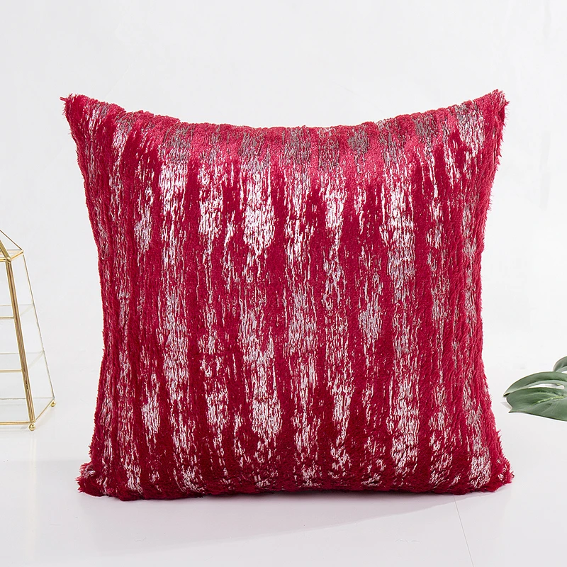 Наволочка декоративная двусторонняя с кристаллами и блестками Золотая