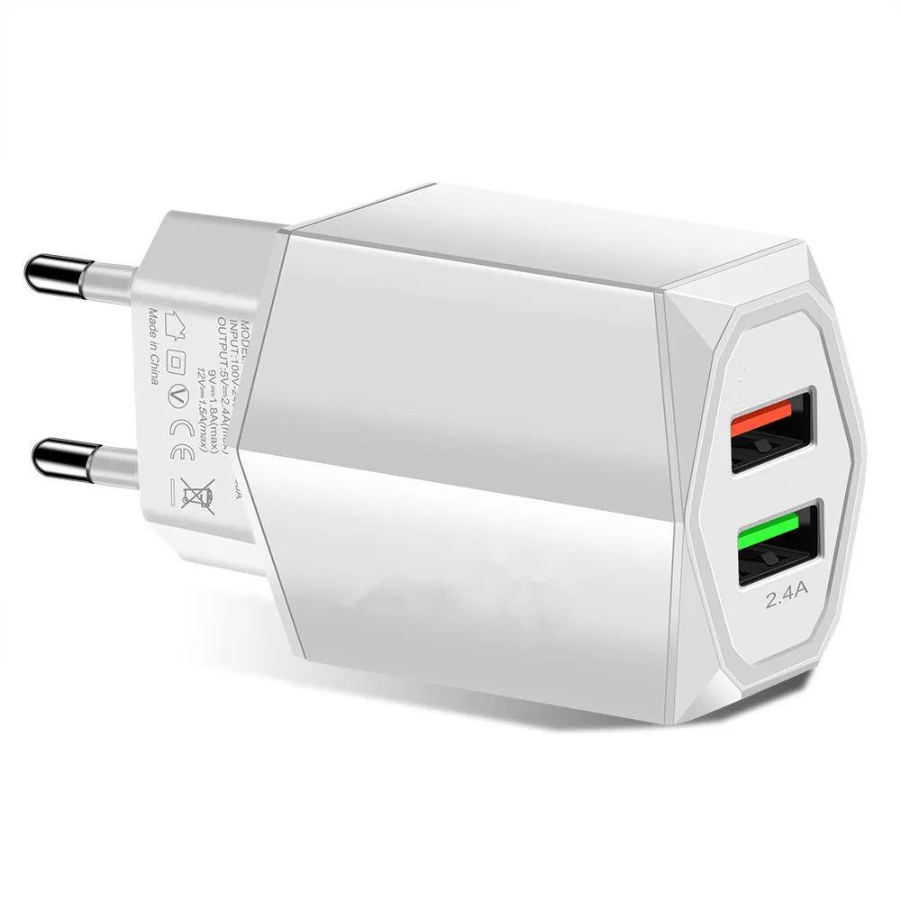 AMEEC EU Multi USB Charger 5V 2.4A Mobile Phone Chargers Quick Charge 2 Port Adapter Wall AC Desktop Power Adaptors | Мобильные