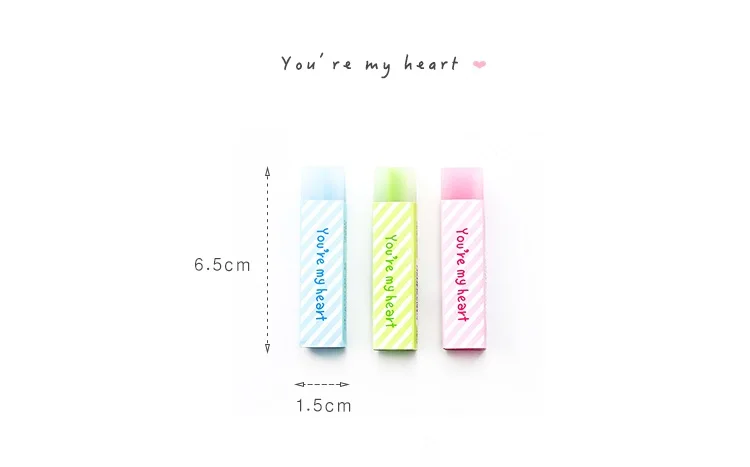 

6 pcs Macaron color Eraser with filling Lovely heart star pencil erasers Stationery Office school supplies gomas de A6993