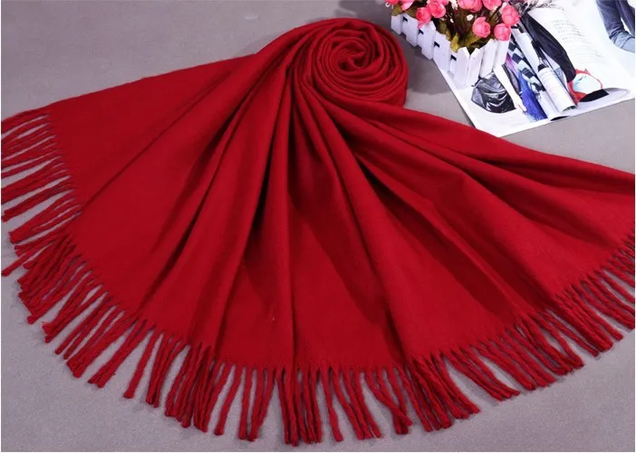 Бесплатная доставка черная зимняя женская кашемировая шаль шарф Толстая теплая