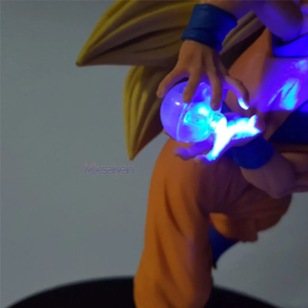 

Dragon Ball Z Action Figures Son Goku Kamehameha Led Light DIY Display 15cm Anime Toys Figure Dragonball Super Saiyan Goku Model