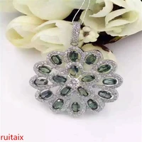 kjjeaxcmy boutique jewels 925 pure silver inlay natural shandong sapphire qixi female style pendant necklace mkljio