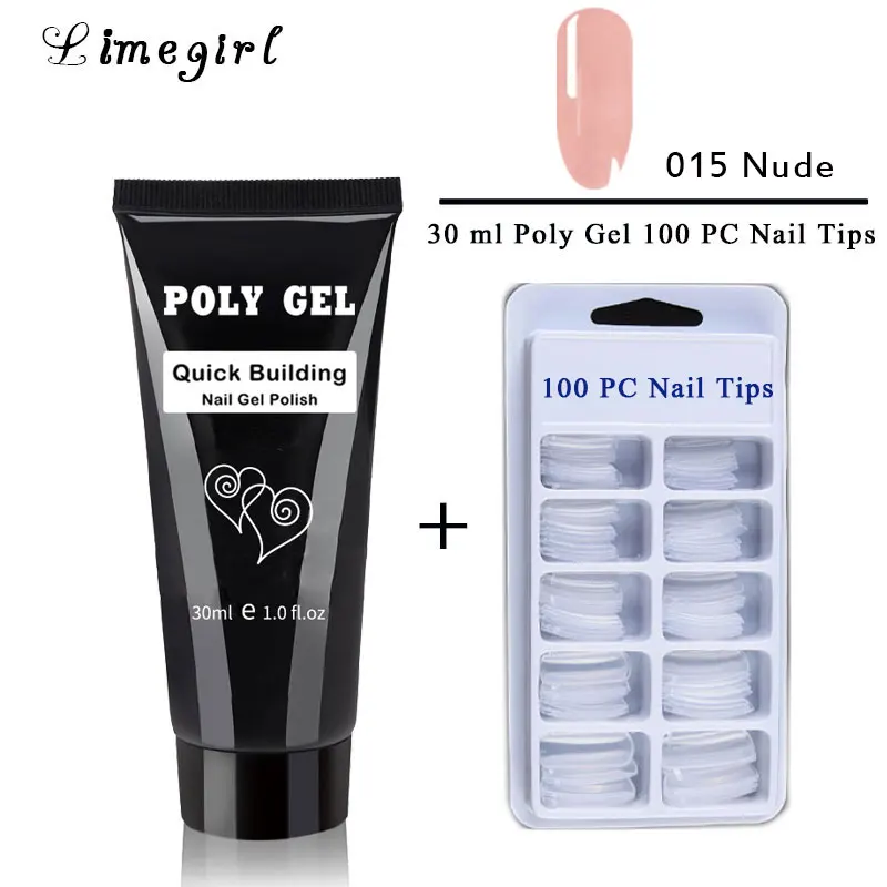poly gel nails 015 Горячая Распродажа полигель настоящий полигель набор желе строитель расширение пальцев УФ светодиодный Гель-лак для ногтей лак гель розовый, белый, прозрачный 30 г - Цвет: poly gel nails 015