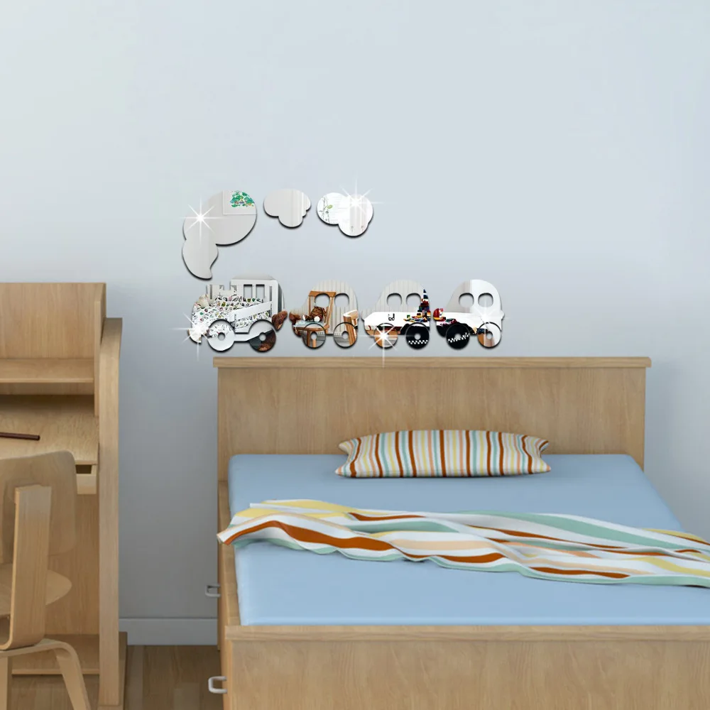 Funlife поезд облако трехмерные акриловые настенные наклейки хрустальные Детские