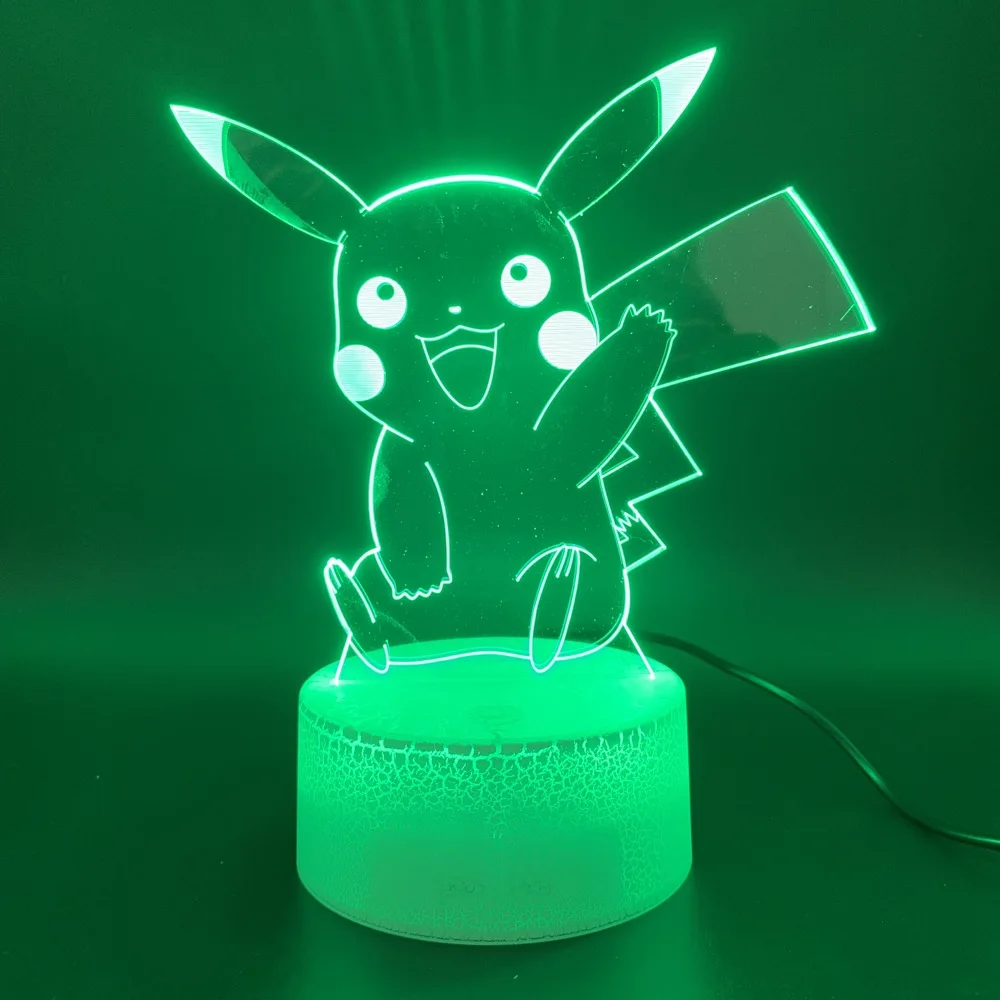 3d светодиодный ночник-светильник для игры Pokemon Go, меняющий цвет, украшение для дома, подарок на день рождения для ребенка, детский Ночной светильник, Пикачу